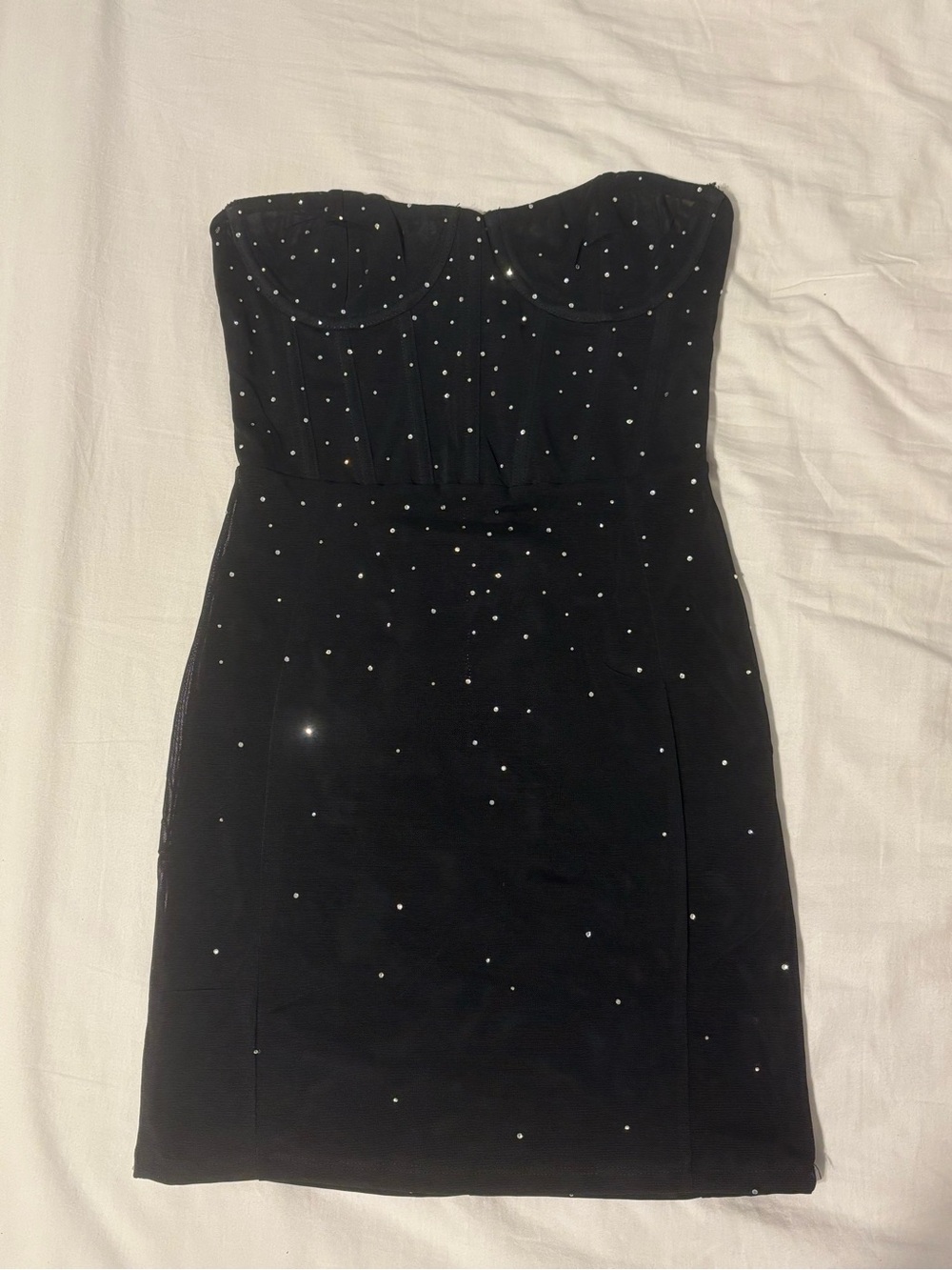 white fox mini dress